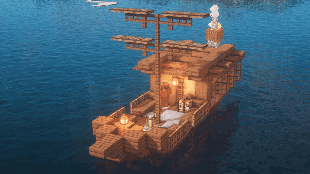 This boat starter house is one of many epic Minecraft ideas.