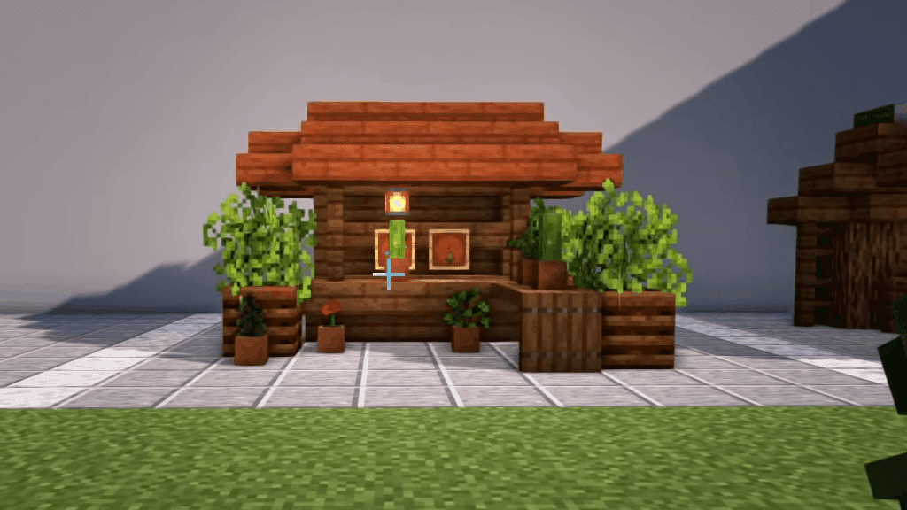 These outside village decorations are one of many epic Minecraft ideas.