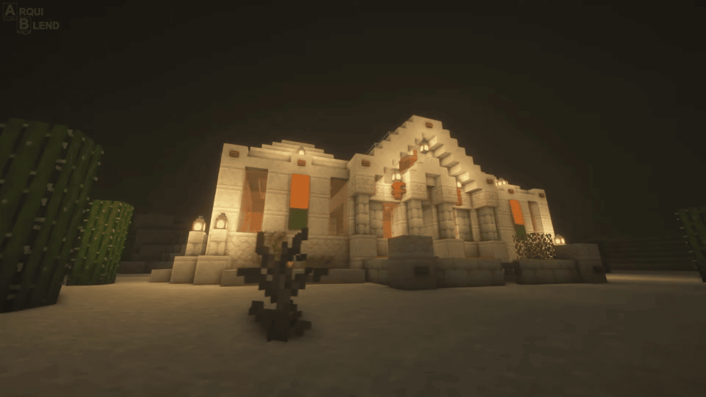 Simple Minecraft Desert Temple Building Idea Survival