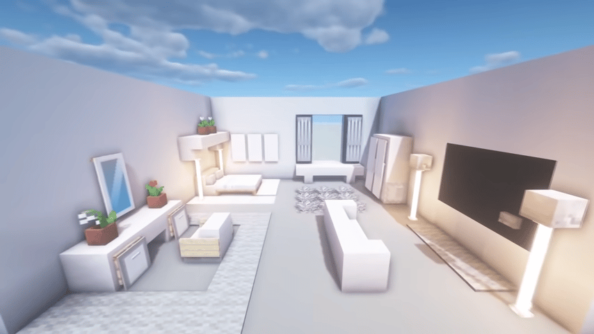 minecraft tv living room