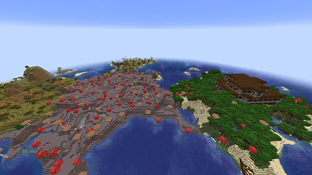 Minecraft Seed: Mushroom Island With a Woodland Mansion