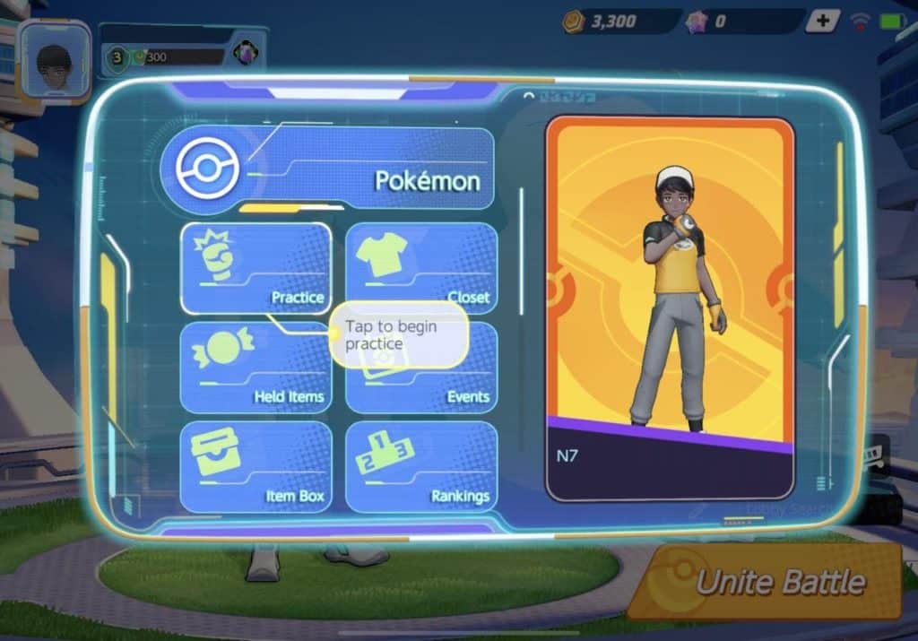 The Pokemon Unite Main Menu allows you to access various parts of the game, including how you can Crossplay Pokemon Unite With Friends