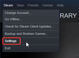You can access the various Steam settings, by clicking on this