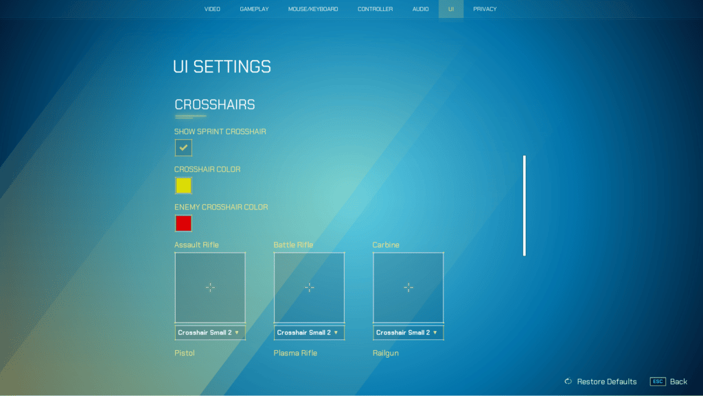 Best UI Crosshair Settings for Splitgate