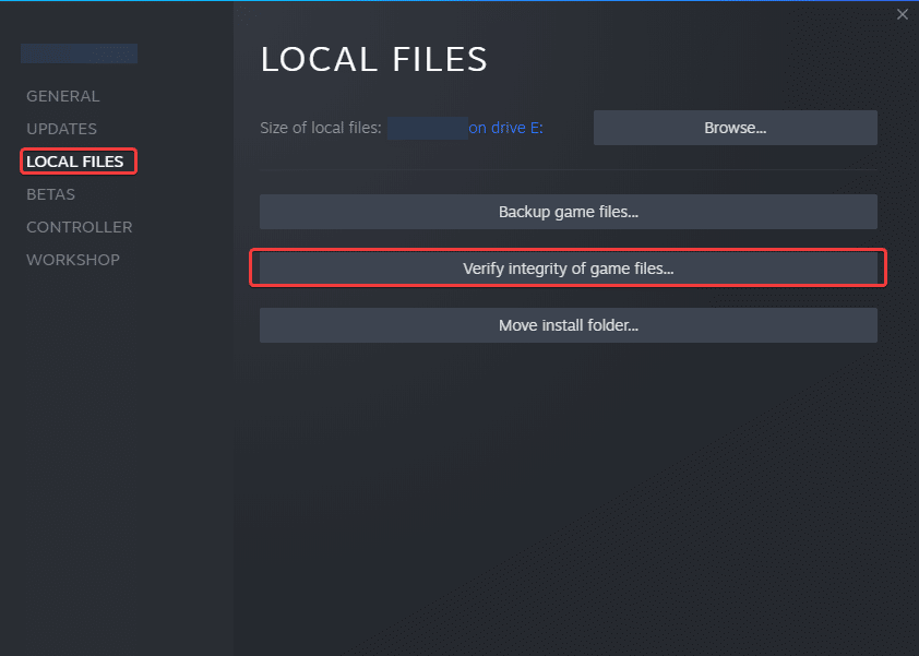 Verifying game files can potentially fix the Eastward not launching issue, as it will repair/download missing/corrupted files
