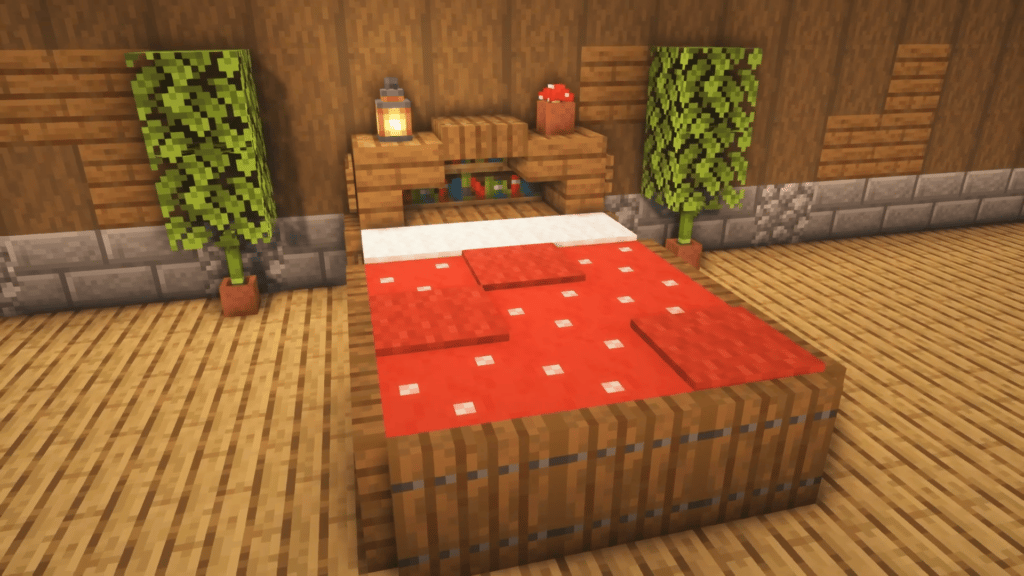 Mushroom Bed Cottagecore Aesthetic Minecraft