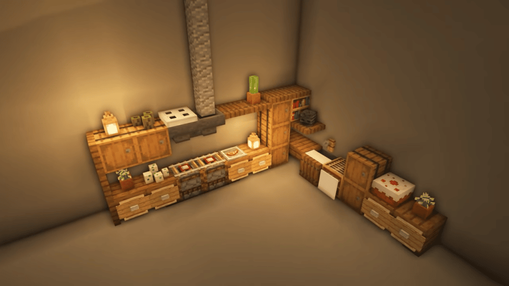 Cocina de Minecraft en casa pequeña