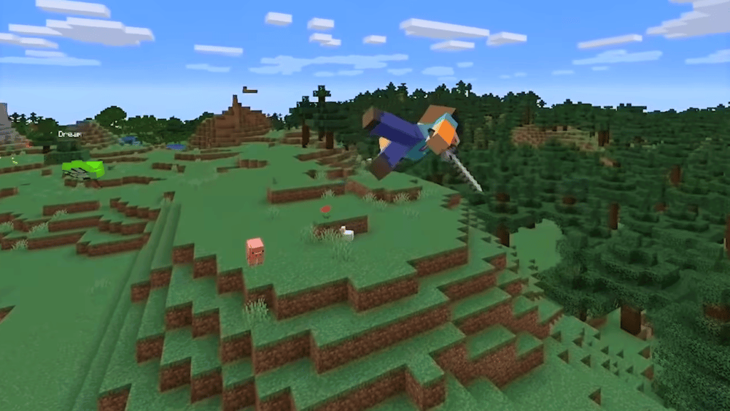 Minecraft Swimming Through Air