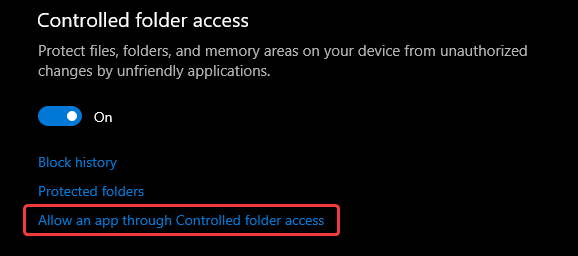 Adding the specific exe in the folder access can potentially fix the Age of Empires 4 crash at launch issue
