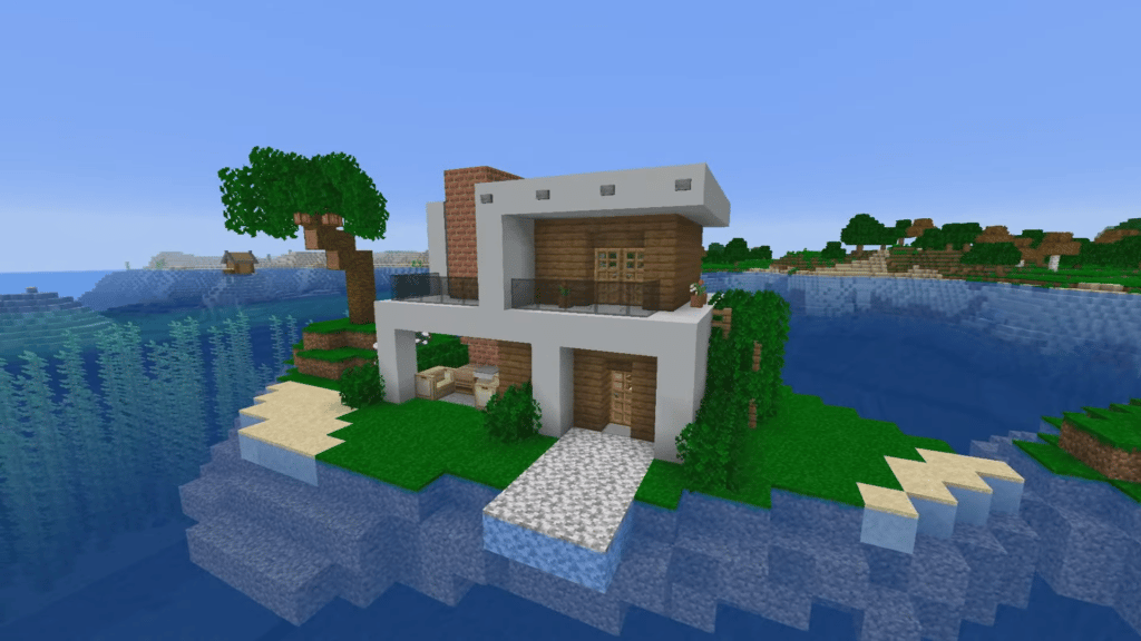 Beach Ocean House Nice Modern Easy Minecraft Base Survival