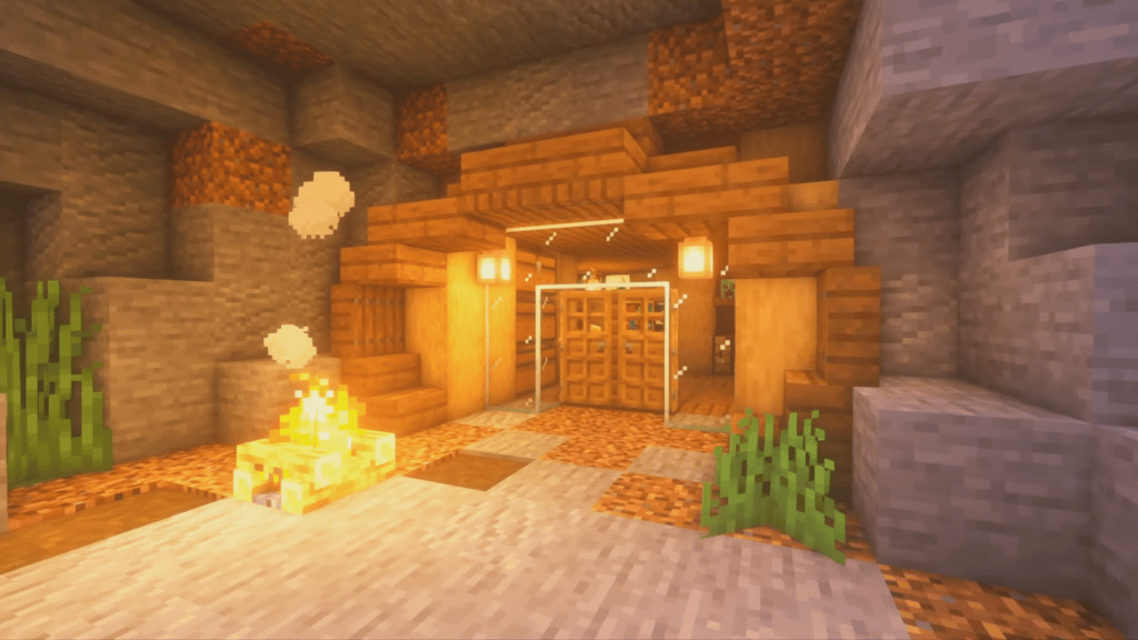 Cave Hidden Minecraft Easy House Beginner Design