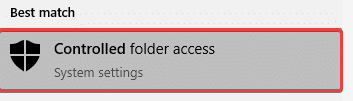 Controlled Folder Access has a dedicated part in Windows Settings now
