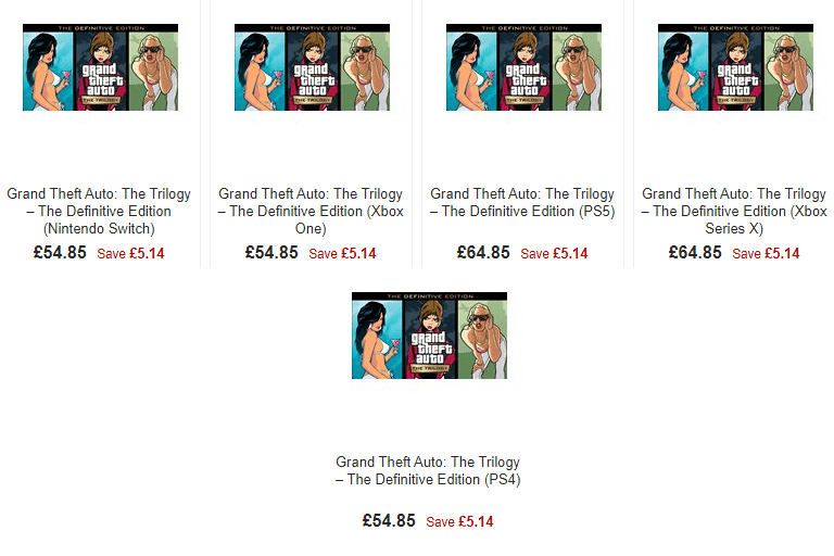 GTA Trilogy Price