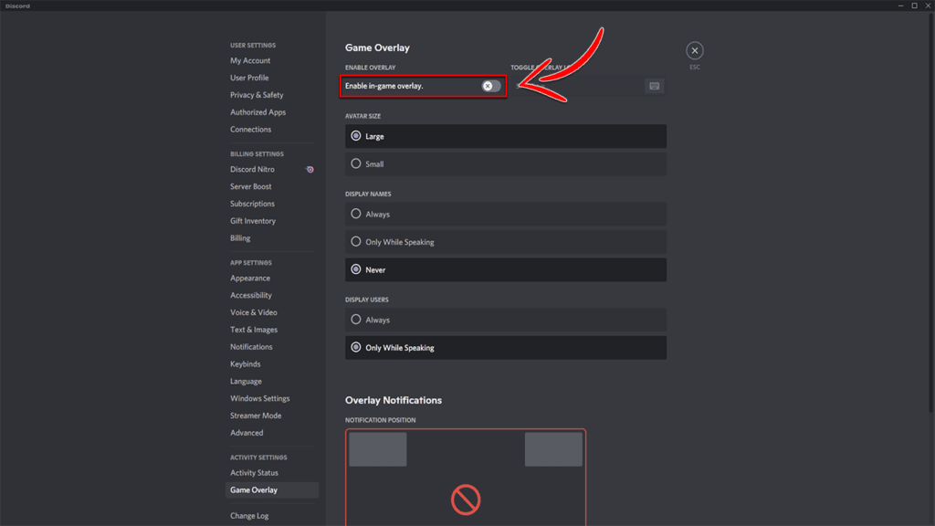 Enable Discord Overlay