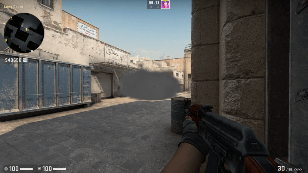 Best Dust 2 smoke spot for B Long push