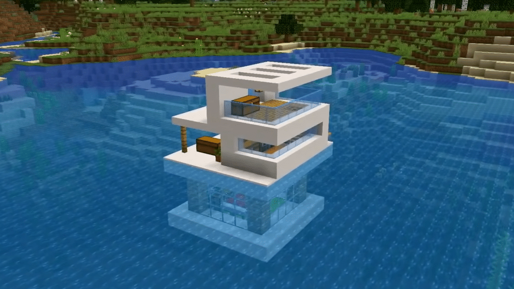 現代的Undeweater Easy House Minecraft Ocean Biome Building Ideas