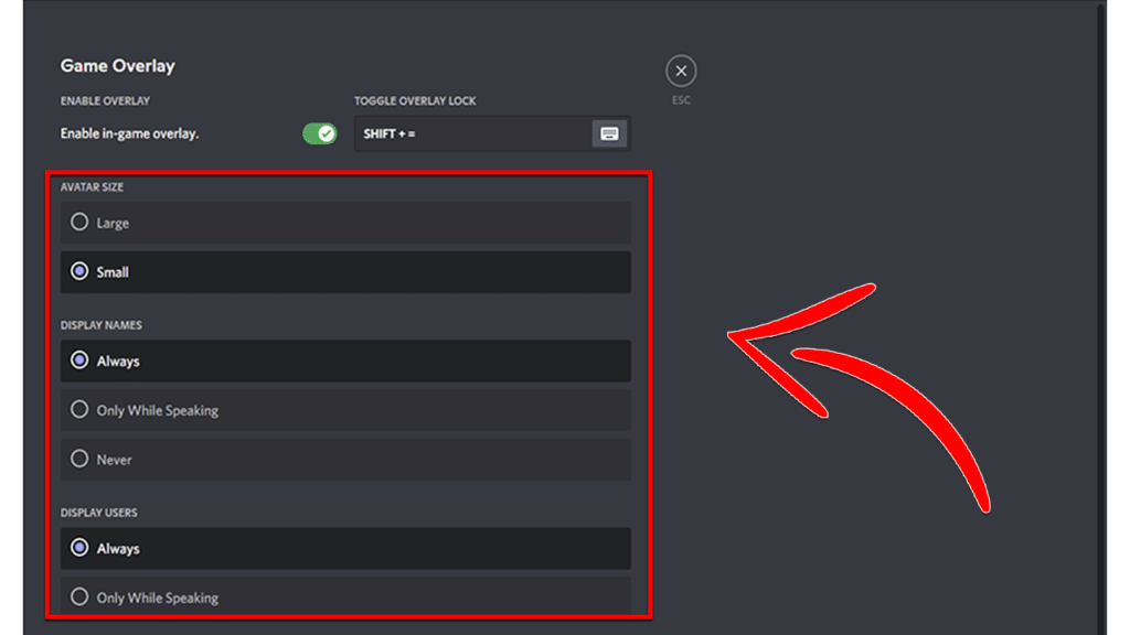 Additional Discord Overlay Settings