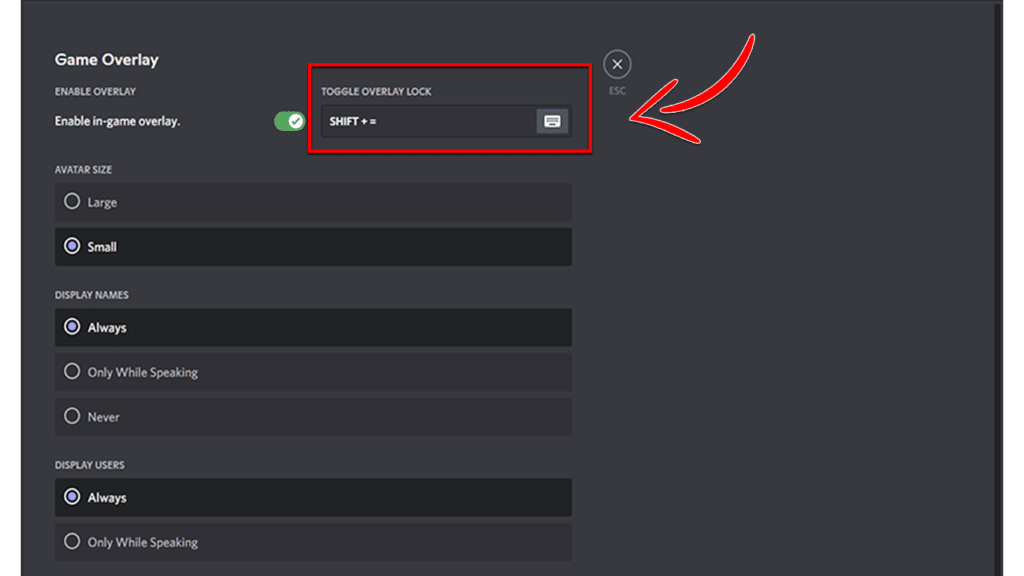 Discord Overlay toggle shorcut