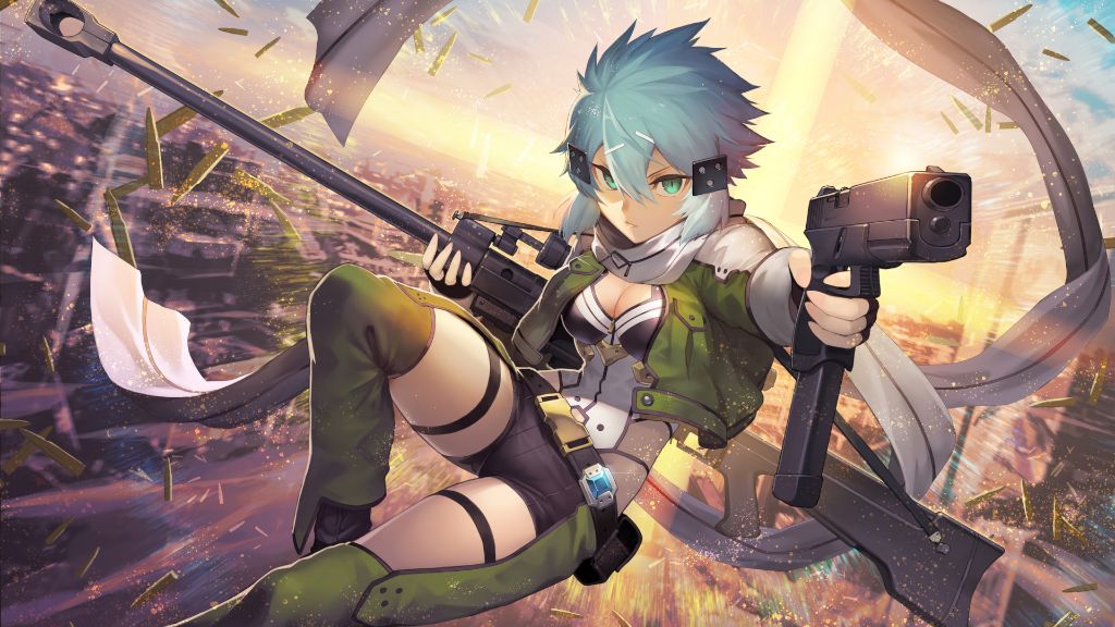 Anime Girl With Sword And Gun