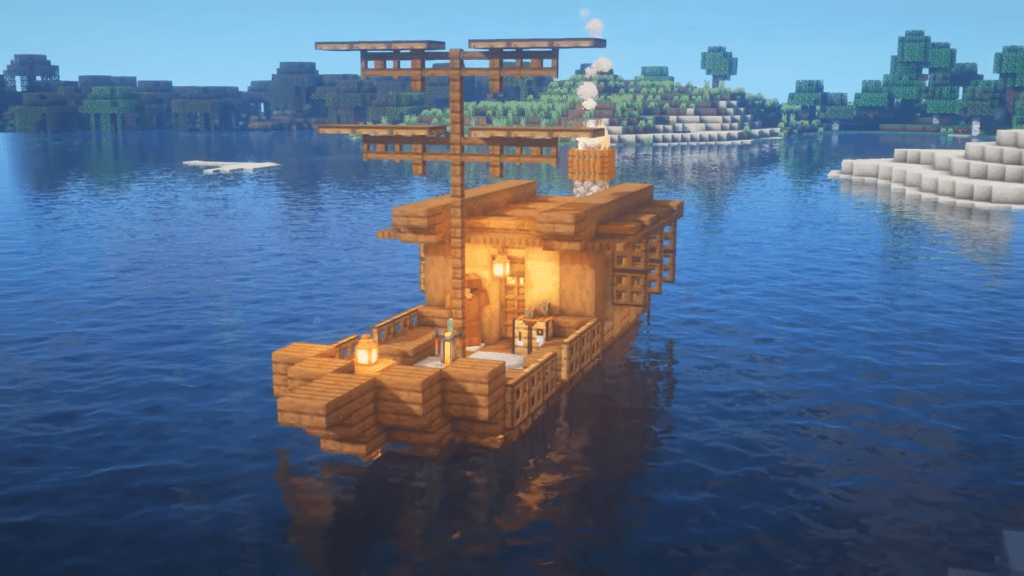 Vodný pirátsky čln Minecraft House Ako stavať ľahký návod