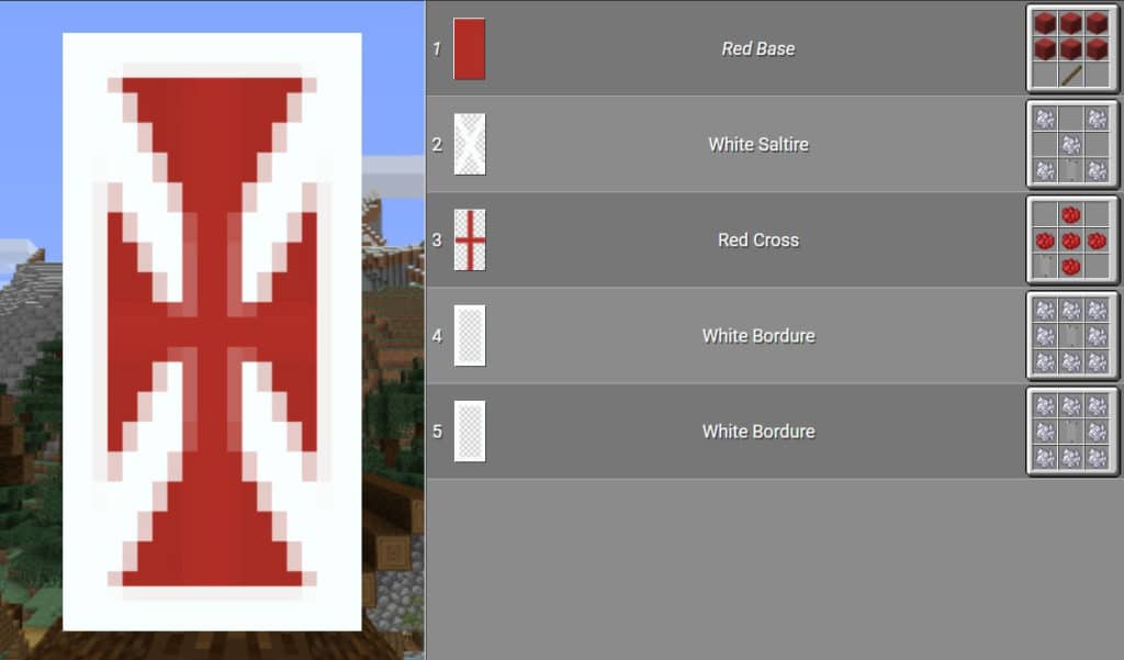 Medieval Banner for Minecraft How to Craft Template Templar Cross
