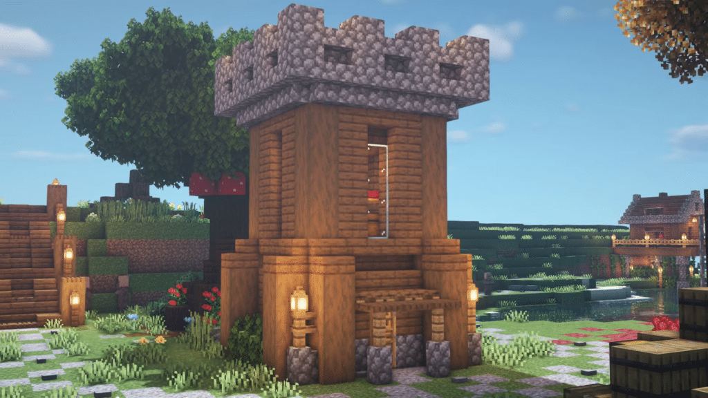 Tower Stredoveké Minecraft House Building Idea Quick Easy Video Tutoriál