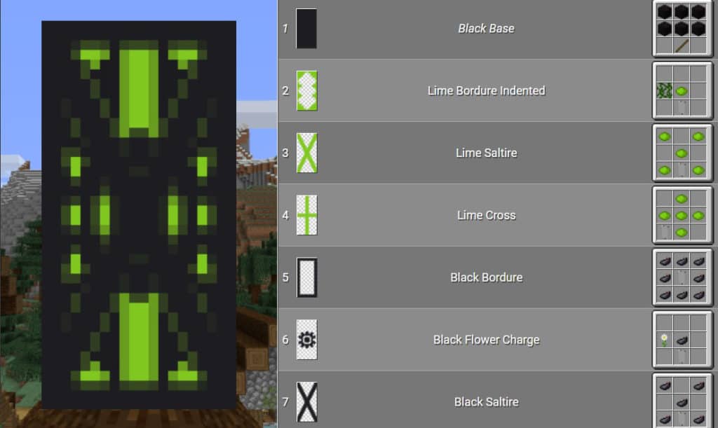 Toxique Slime Banner Meilleur design pour Minecraft Banner Survival Friendly 