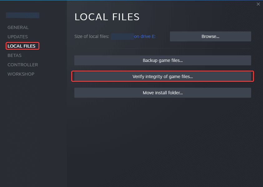 You can verify the game files of Steam games, which can potentially fix the House of Ashes Fatal Error SMG025