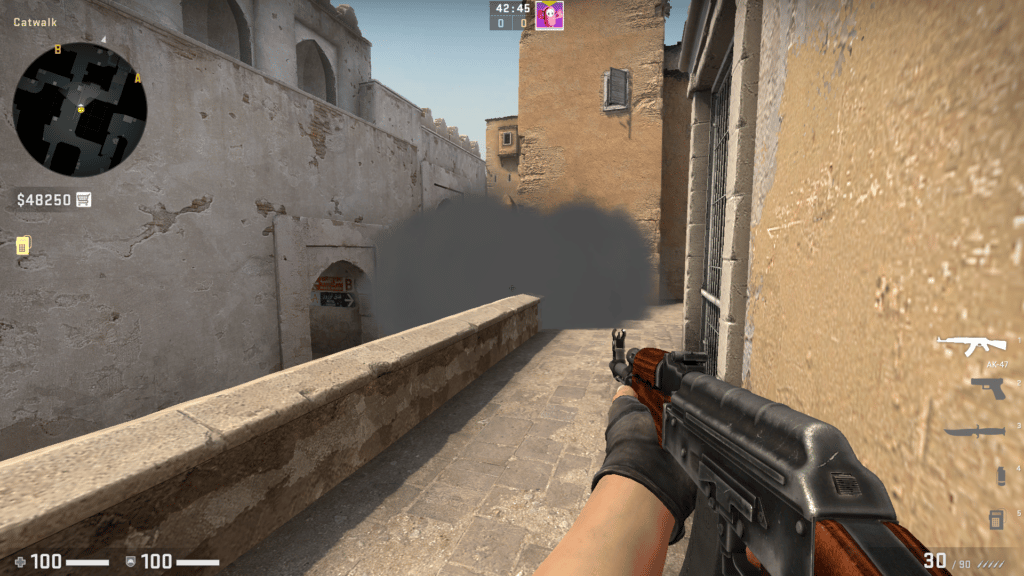 Best Dust 2 smoke spot to push from mid