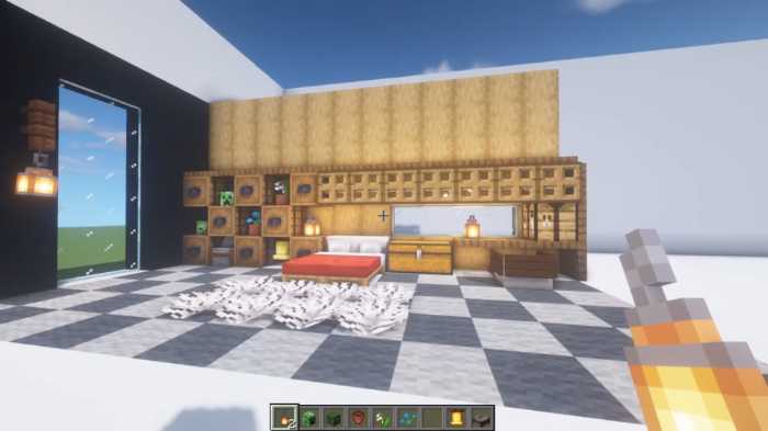 Checkered Floor Minecraft Bedroom