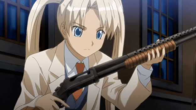 Triela from Gunslinger Girl is on this list of anime girls with guns