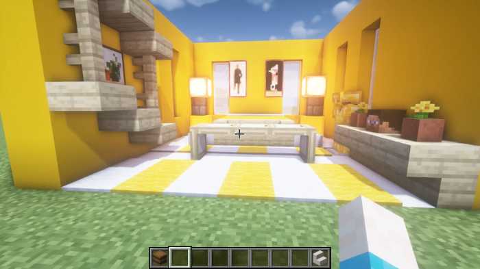 Yellow Minecraft Bedroom