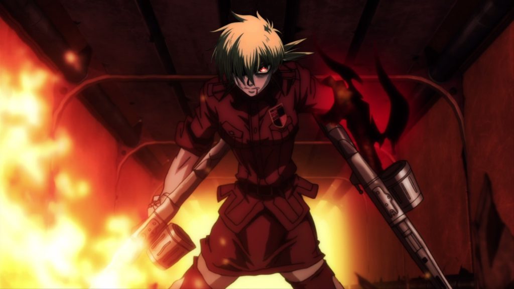 Seras Victoria holding two rifles