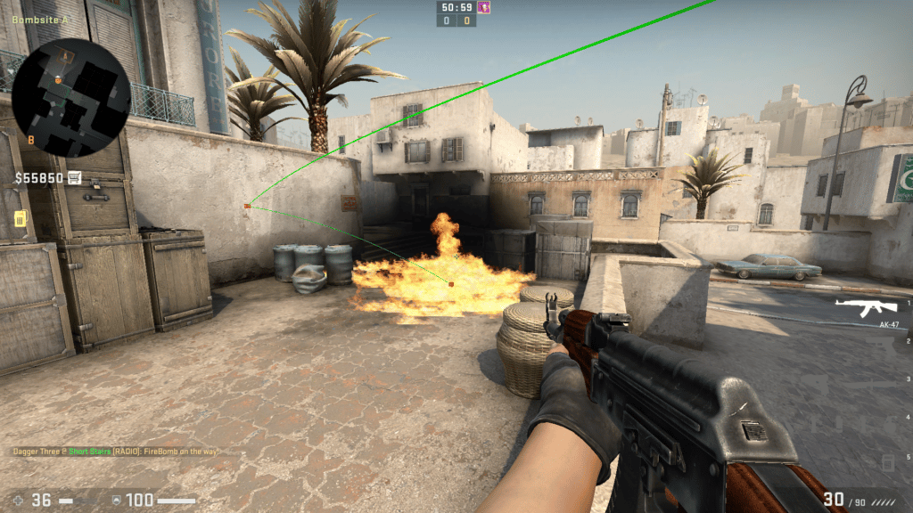 Good molotov grenade spot for Dust 2