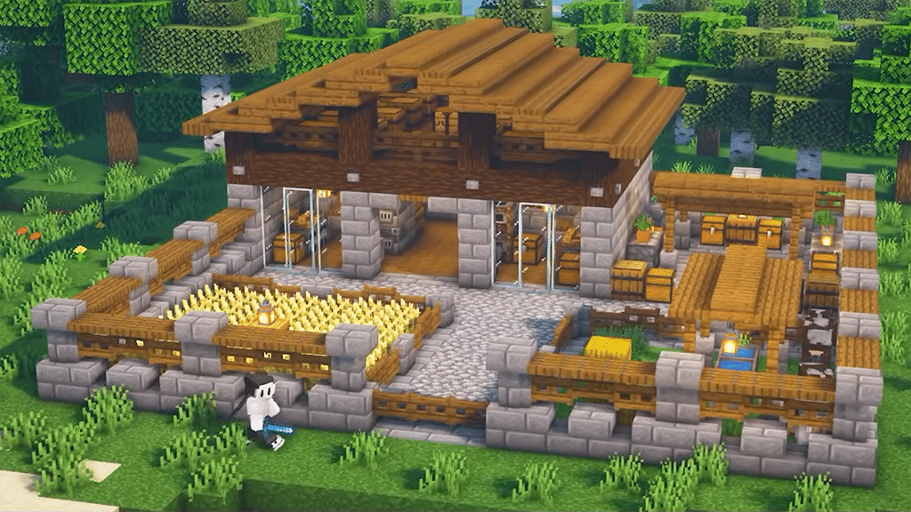 Minecraft House Survival Idea Barn for Two Players