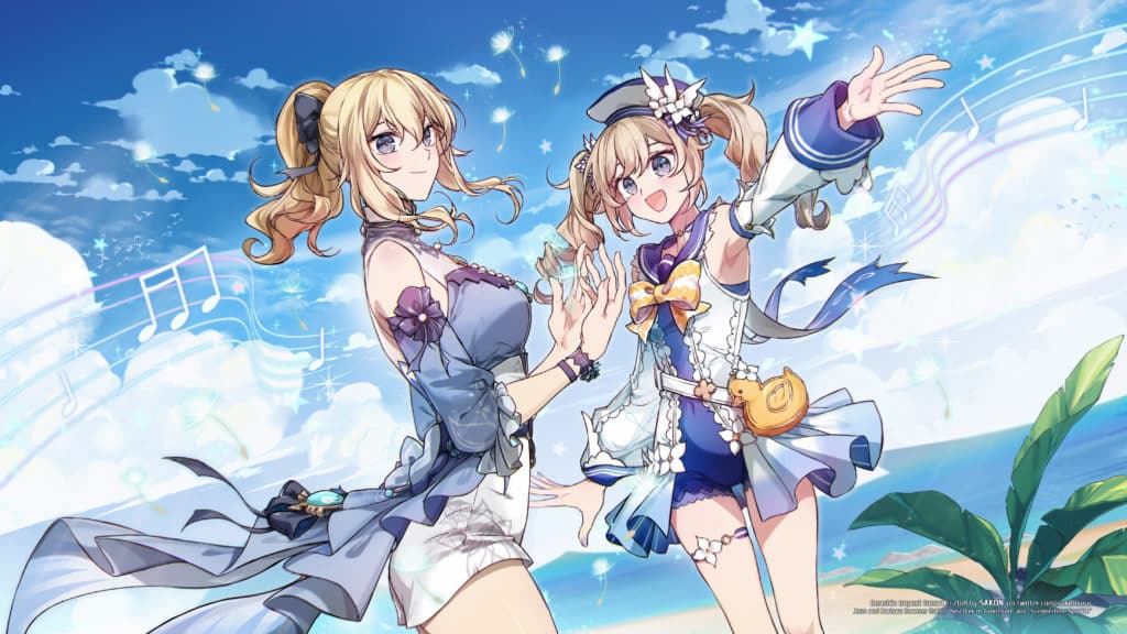 Jean and Barbara Summer Skins Genshin Impact Wallpaper