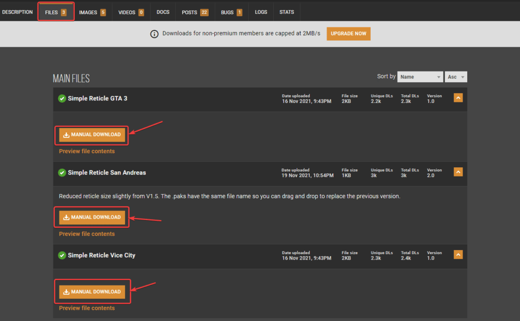 To install the GTA Trilogy Definitive Edition Simple Reticle Mod you need to download the mod files from Nexus Mods