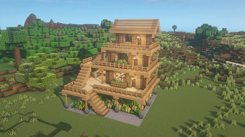 Tall House Survival Minecraft How to Build