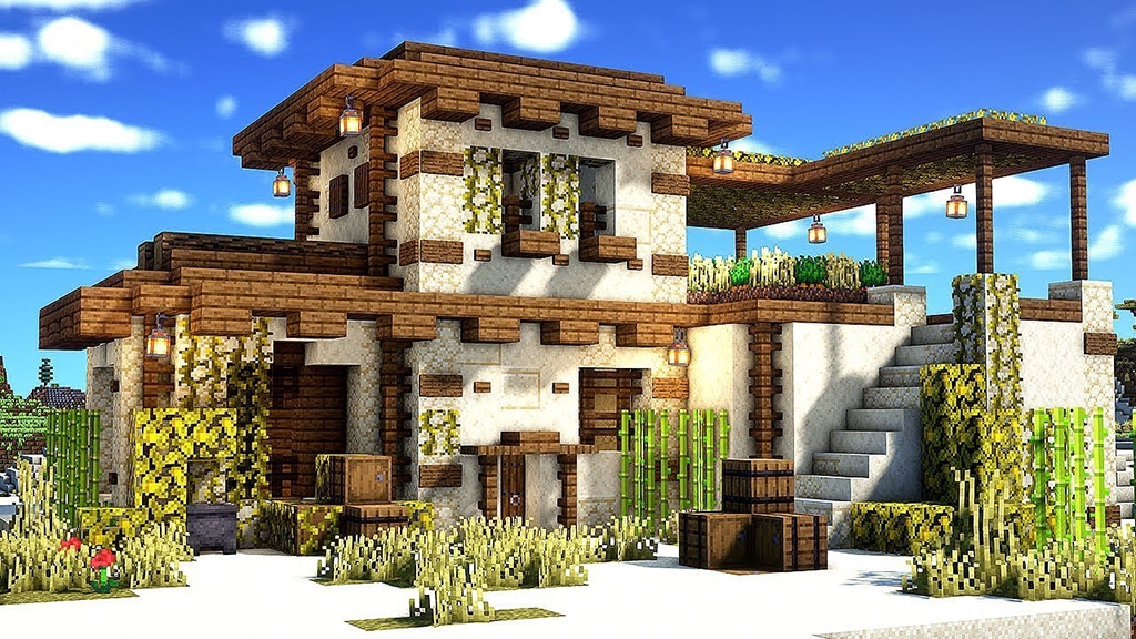 Minecraft Desert House Tutorial Step-by-Step Cool Design