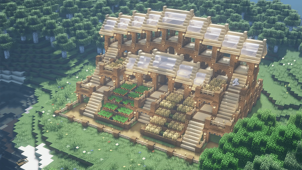 Best Minecraft Survival Wooden House Farming 