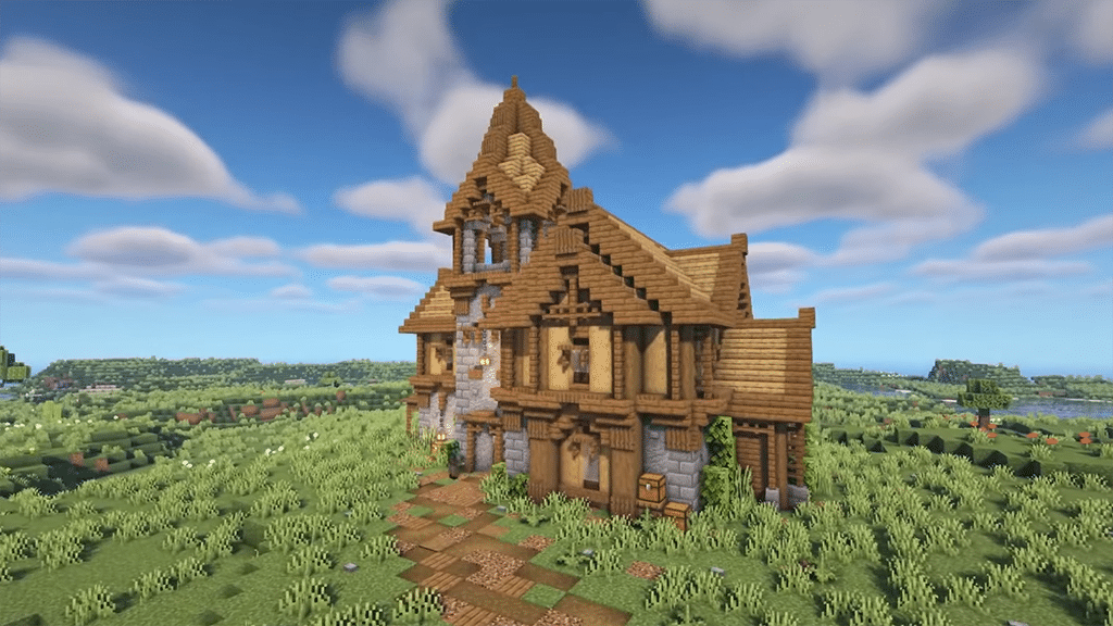 Medieval House for Minecraft 1.18 Multiplayer How to Build Tutorial