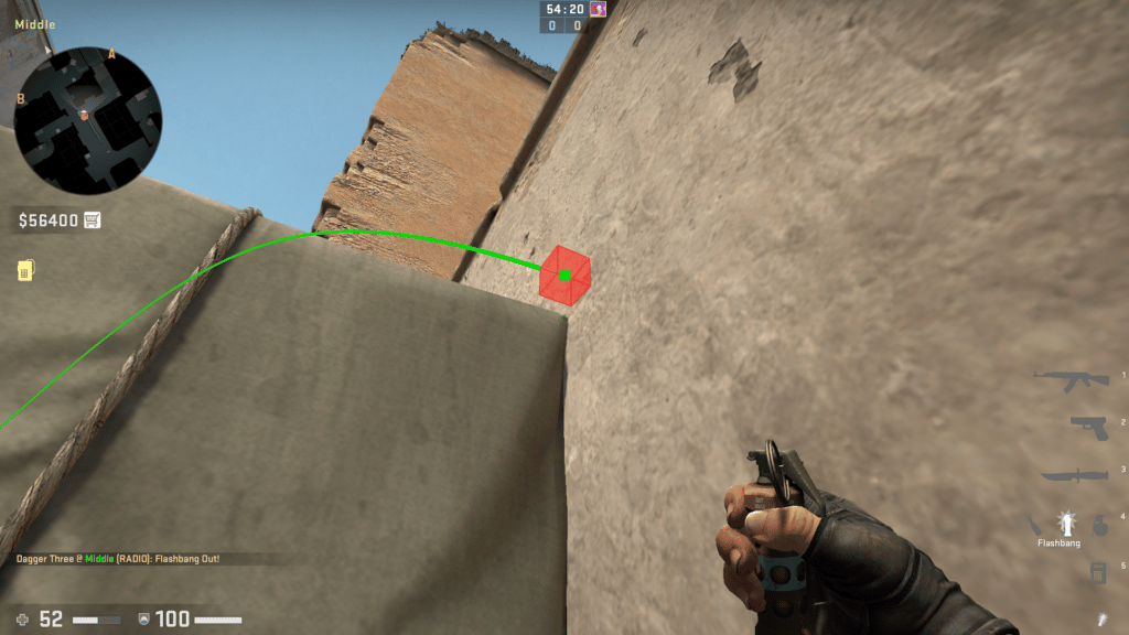 A great flash grenade spot for dust 2