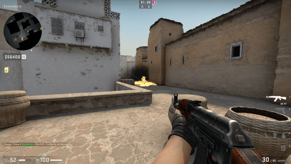 a good molotov grenade spot in dust 2 for defenders