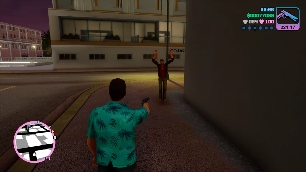 Modded Reticle in GTA Vice City. Image provided by Mod Author