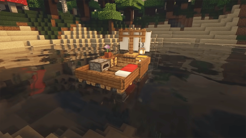 Ocean Base Survival Raft Small Minecraft House Design Idea
