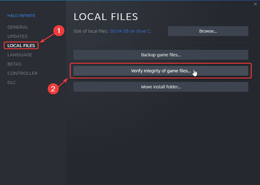 Verifying game files through Steam can potentially fix the Halo Infinite Multiplayer crash at launch issue