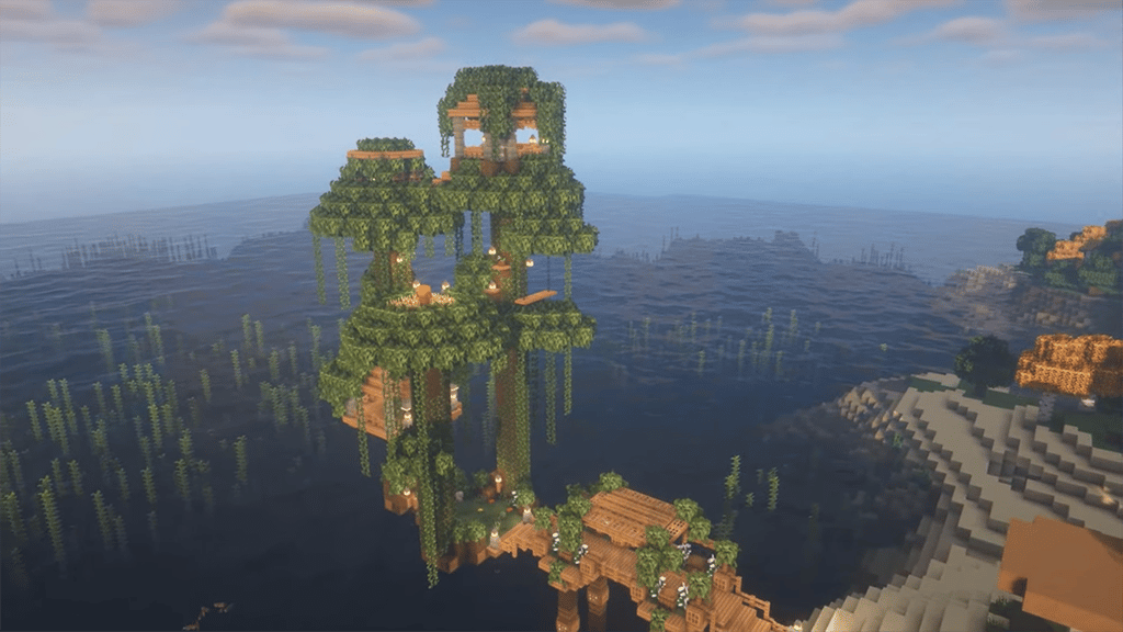Minecraft Cottagecore Fairy Treehouse Design Blueprint