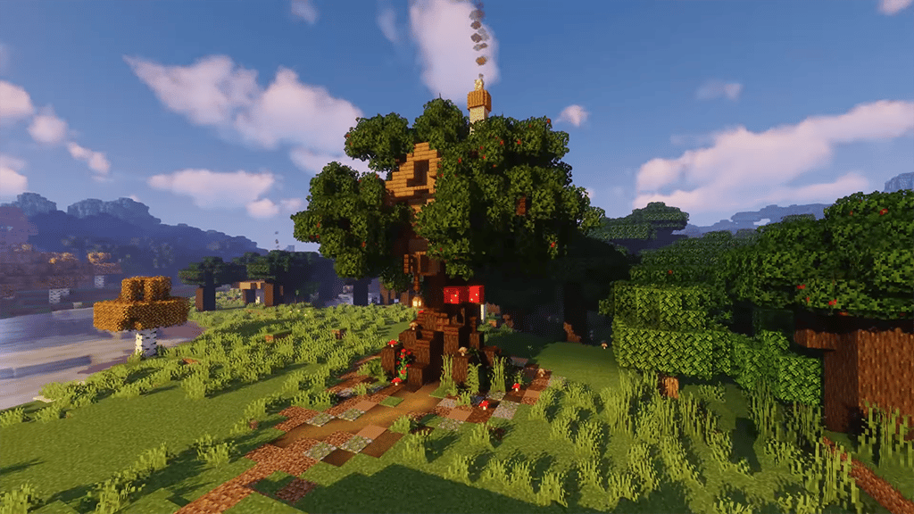 Best Minecraft Treehouse Ideas Dark Oak Wood Survival Base