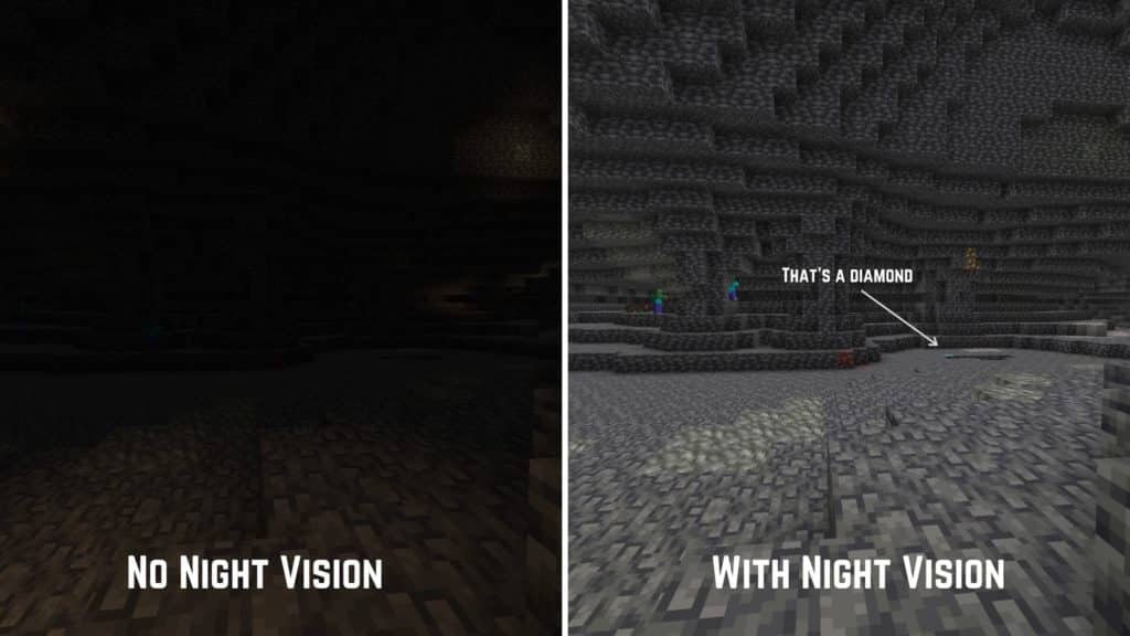 how to find diamonds in minecraft 1.18 - Night Vision