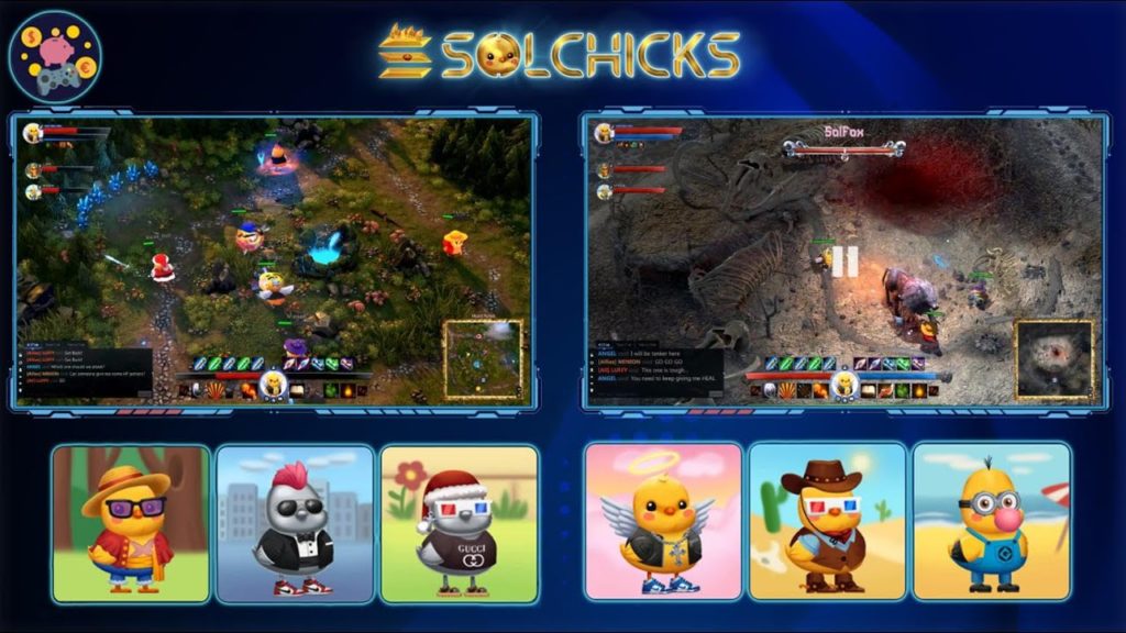 Gameplay and some of the available SolChicks in the market